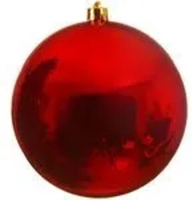 Kaemingk Weihnachtsbaumkugel Rot Glanz Bruchfest, Durchmesser: 14 cm - Bild 1