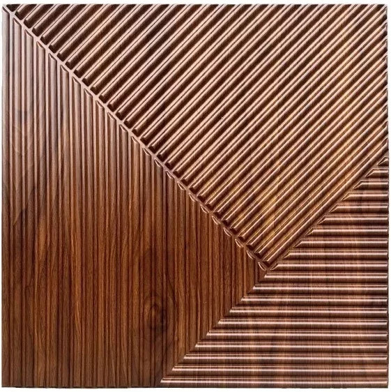 Wasserdichte 3D-PVC-Wandpaneele in Gold mit geometrischem Design als selbstklebende dekorative Wandaufkleber für moderne Inneneinrichtungen, B/H/T: 30 x 30 x 30 cm - Bild 1