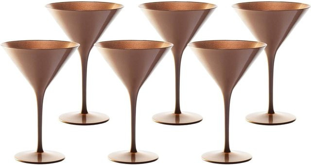 Stölzle Lausitz Cocktailschalen Elements 6er Set aus Glas in Gold, Silber oder Braun mit 240 ml - Bild 1