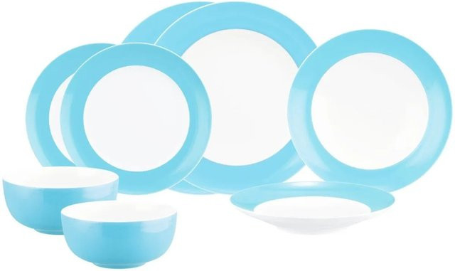 Seltmann Weiden Liberty Pure Colors Einsteiger-Set 8-teilig aus Porzellan in Lagoon Blue - Bild 1