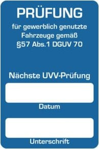 Eichner Kundendienst-Aufkleber Nächste UVV-Prüfung in Blau - Bild 1