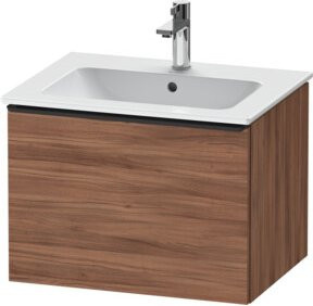 Duravit Waschtischunterschrank D-Neo wandhängend in Schwarz und Nussbaum Natur mit einer Schublade, B: 61,0 cm, T: 46,2 cm, H: 44,0 cm - Bild 1