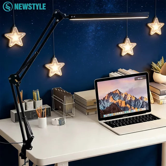 Augenschonende LED-Schreibtischlampe in Schwarz mit 3 Farbmodi und 10 Dimmstufen für Home-Office und Studium - Bild 1