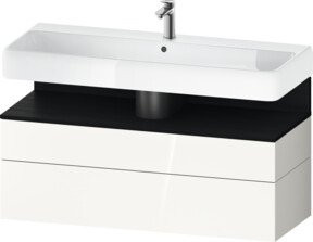 Duravit Waschtischunterschrank Qatego in Weiß, Wandhängend, mit integrierter Beleuchtung und Schubladen, B/T/H: 119 x 47 x 59 cm - Bild 1