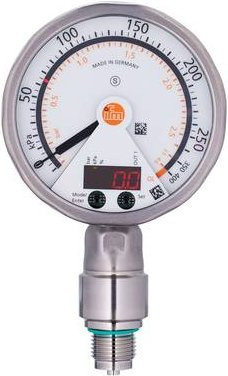 ifm Electronic Drucksensor PG2436 in Silber, Messbereich -12 kPa bis 250 kPa, M12 Anschluss, 1 Öffner, 1 Schließer, Analog - Bild 1