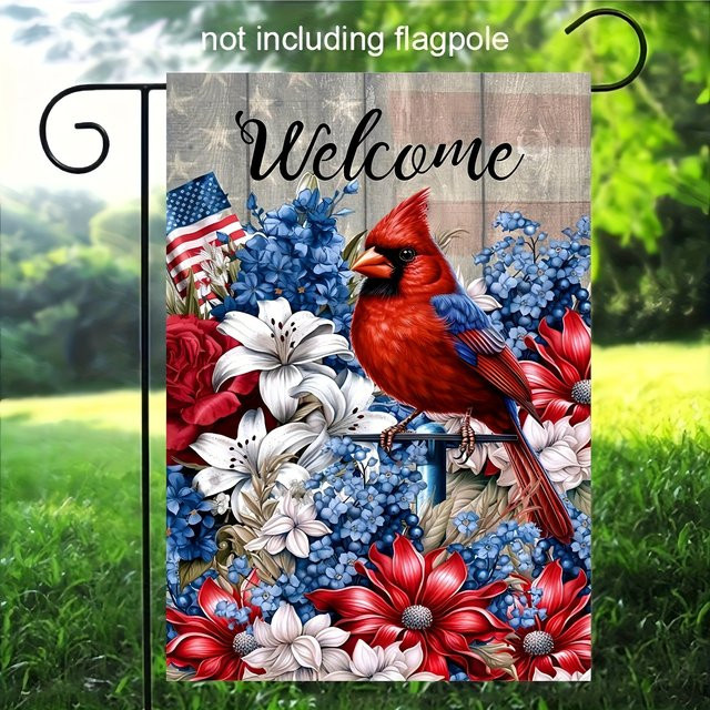 VIKAMA Gartenflagge mit Kardinal- und amerikanischem Flaggen-Design, rot, B/H: 30 x 45 cm - Bild 1