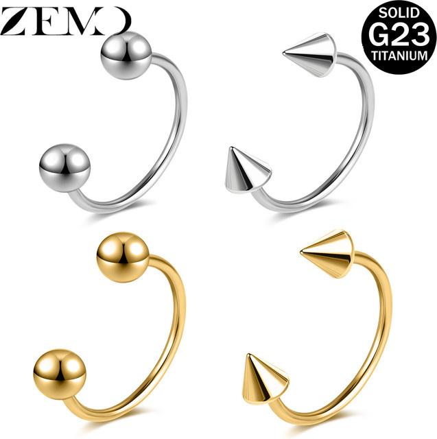 ZEMO Nasenring Titan, Hufeisen, Unisex, 8/10 mm - Bild 1