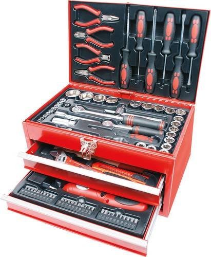 Brüder Mannesmann Werkzeugset M29066 für Heimwerker, 156-teilig, rot - Bild 2