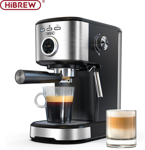HiBREW Espressomaschine H5A Halbautomatische Kaffeemaschine mit 20 Bar Druck und Temperaturanzeige aus Edelstahl - Bild 1