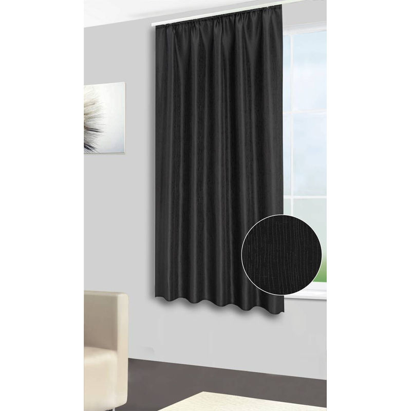 Dekovorhang Tessin Silver Edition schwarz gestreift, Breite: 140 cm, Höhe: 175 cm - Bild 3