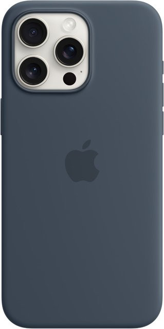 Apple Silikon Case mit MagSafe für iPhone 15 Pro Max in Sturmblau - Bild 1