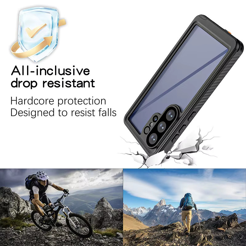 Wasserdichtes IP68 Aluminium-Gehäuse für Samsung Galaxy S26 S25 S24 S23 S22 Ultra Plus mit TPU-Schutz in Schwarz - Bild 6