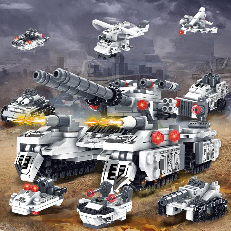 Bai Fen Bai dolls and toys WW2 Militärfahrzeug Panzer Flugzeug LKW Bausteine 8-teiliges Set - Bild 6