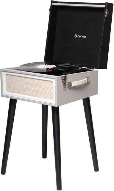 Denver VPR-250 Plattenspieler in Grau mit FM-Radio, Bluetooth und USB-Recording - Bild 1