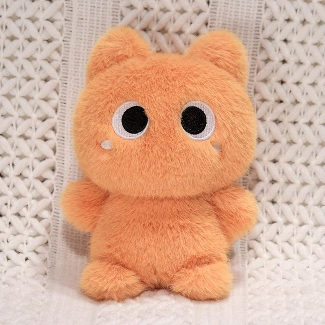 Yiran Health & Beauty Kawaii Kätzchen Plüschtier, Orange Schwarz, 20cm, ab 14 Jahren - Bild 1
