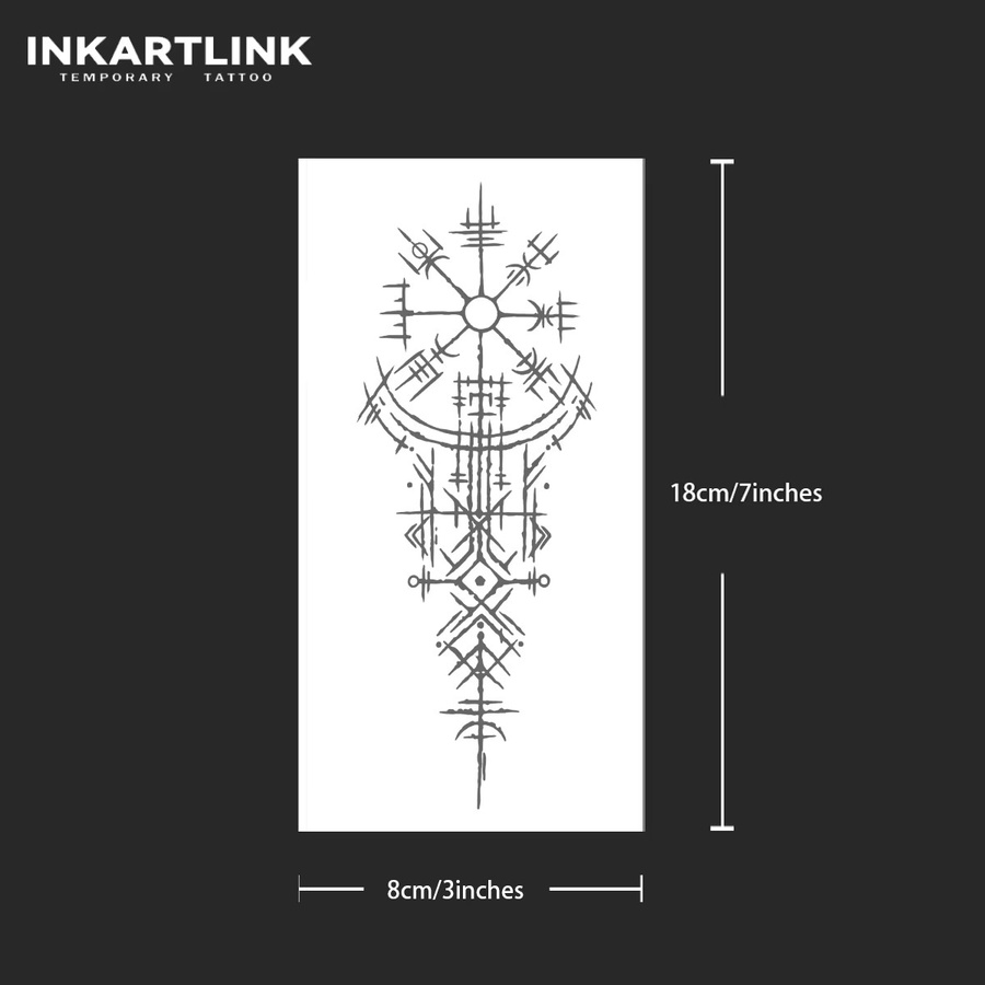 INKARTLINK Temporäres Tattoo, antike Symbole, wasserfest, semi-permanent - Bild 4