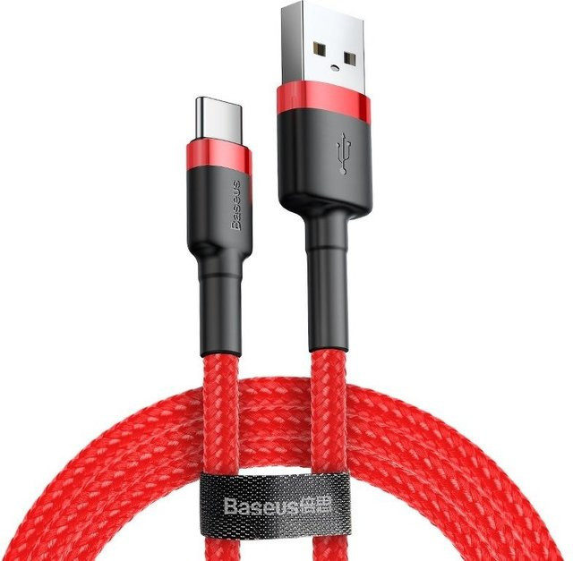 Baseus Cafule USB-A auf USB-C Daten- und Ladekabel mit 60W in Rot, Länge: 1 m - Bild 1