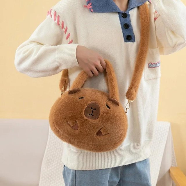 Yiran toy Kawaii Capybara Plüschpuppe Rucksack, Umhängetasche, ab 3 Jahren - Bild 1