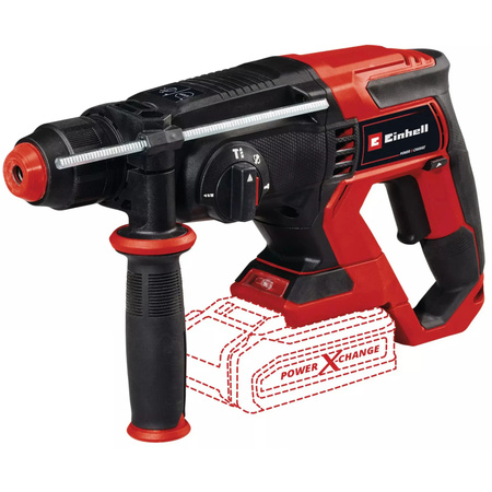 Einhell Power X-Change Akku-Bohrhammer TE-HD 18/20 Li Solo in Rot/Schwarz mit Koffer