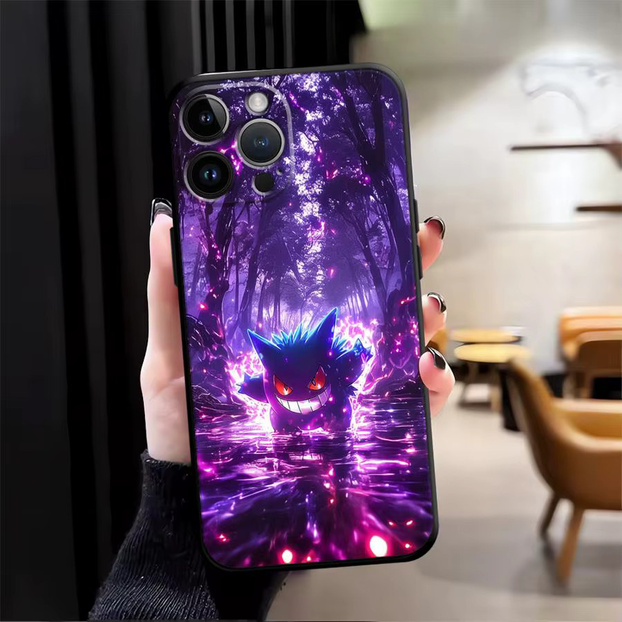 Funda Handyhülle mit Anime Pokemon Gengar Design für Apple iPhone Modelle in Multicolour - Bild 2