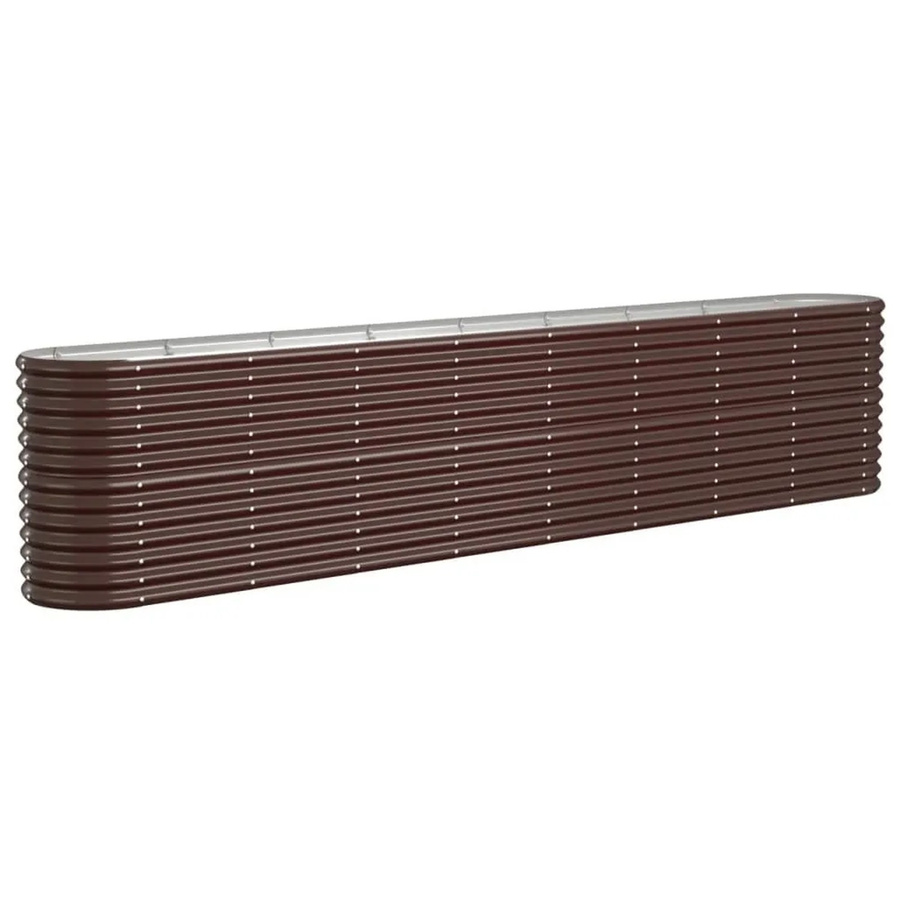 vidaXL Hochbeet aus verzinktem Stahl in Braun, B/T/H: 332 x 40 x 68 cm - Bild 2
