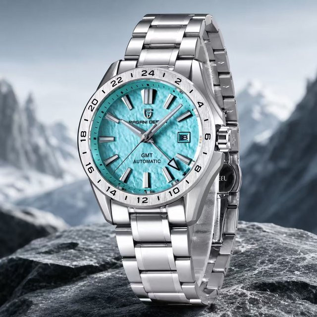 Pagani Design Armbanduhr Automatik, Edelstahl, Blau, Saphirglas, Herren - Bild 1
