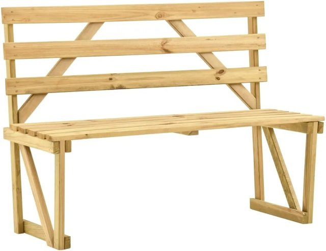 vidaXL Gartenbank aus Kiefernholz in Braun und Grün, rustikales Design für Garten, Terrasse und Outdoor-Bereich, Breite: 120 cm - Bild 1