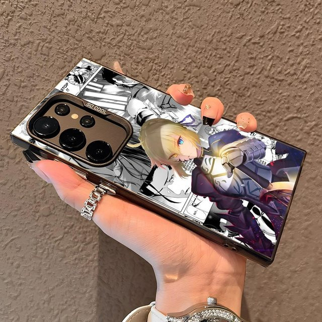 Fate Stay Night Saber Handyhülle aus Silikon für Samsung Galaxy S25 Edge S24 S23 S22 S21 S20 Ultra in Silber - Bild 1
