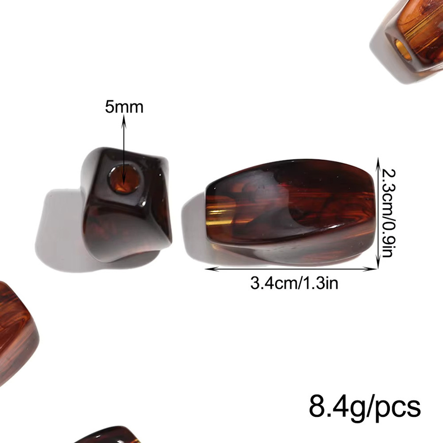 Bernstein Harz Acryl Perlen, 23x34mm, Unisex - Bild 2