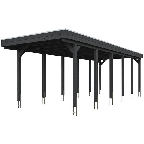 Skan Holz Carport Friesland in Schiefergrau mit Aluminiumdach, B/T: 314 x 860 cm, Höhe: 241 cm - Bild 3