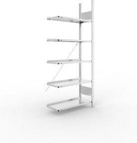 Meta Büro-Anbauregal S3 COMPACT verzinkt, H: 185,0 cm, B: 75,0 cm, T: 30,0 cm - Bild 1