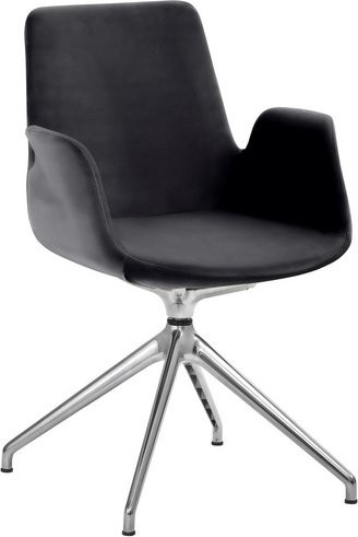 Mayer Sitzmöbel Sessel 2009 mit Armlehnen aus Aluminium und Stoff in Grau/Anthrazit, B/H/T: 58 x 88 x 55 cm - Bild 1