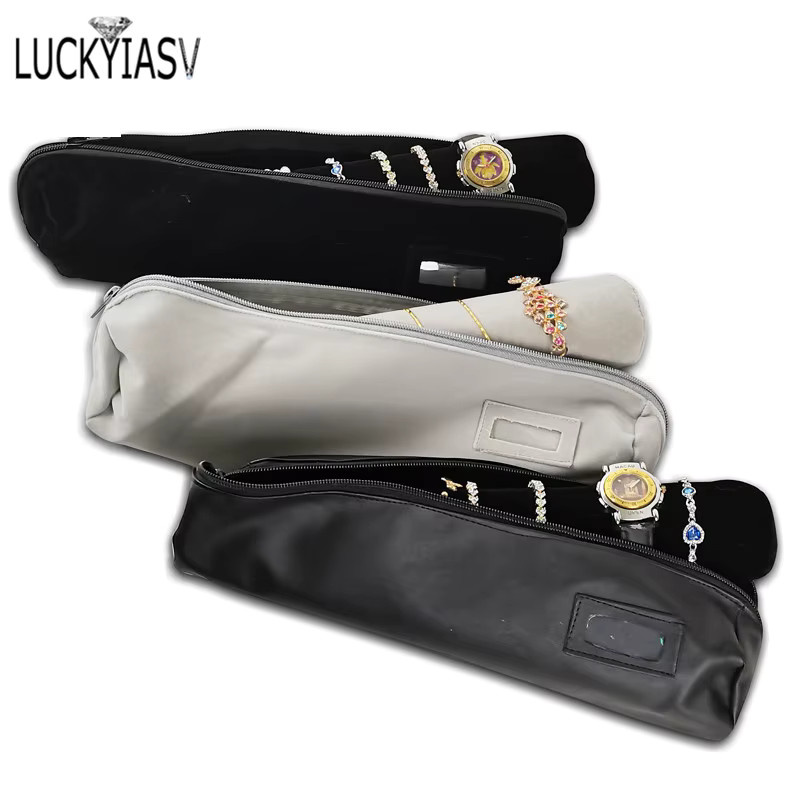 luckyiasv Schmuck Aufbewahrungstasche, Leder/Samt, Unisex - Bild 3