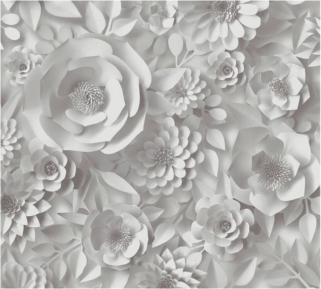 A.S.Creation 3D-Panel Pop up Blüten Grau-Weiß B/H/T: 52 x 250 x 7,5 cm - Bild 1