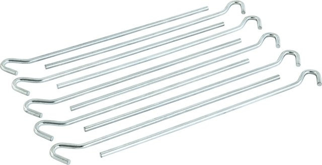 Verzinkte Zeltheringe mit Haken für Campingzelte und Sonnenschutz, 10 Stück, Farbe: Silber, Länge: 24 cm - Bild 1