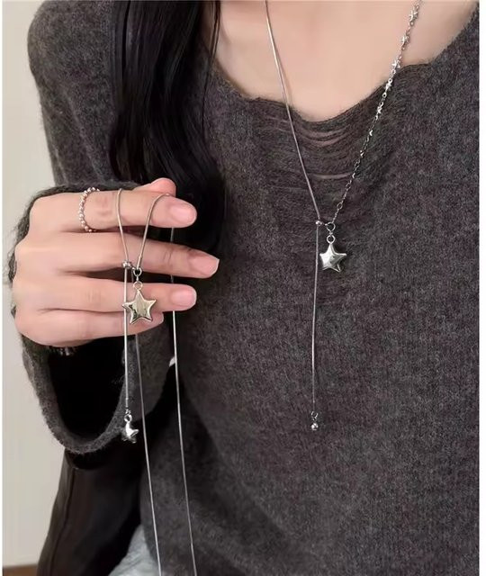imixlot Halskette mit Stern Anhänger, Silber, Unisex - Bild 1