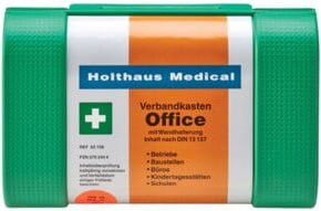 Holthaus Medical Verbandkasten Office DIN 13157-C Wandmontage Grün aus Kunststoff - Bild 1