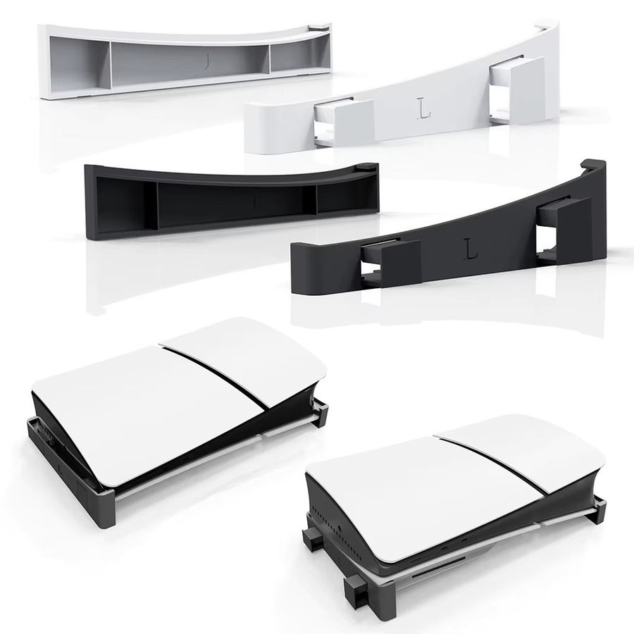 ALLOET Horizontaler Ständer für Playstation 5 Slim Disc und Digital Edition in Schwarz - Bild 2