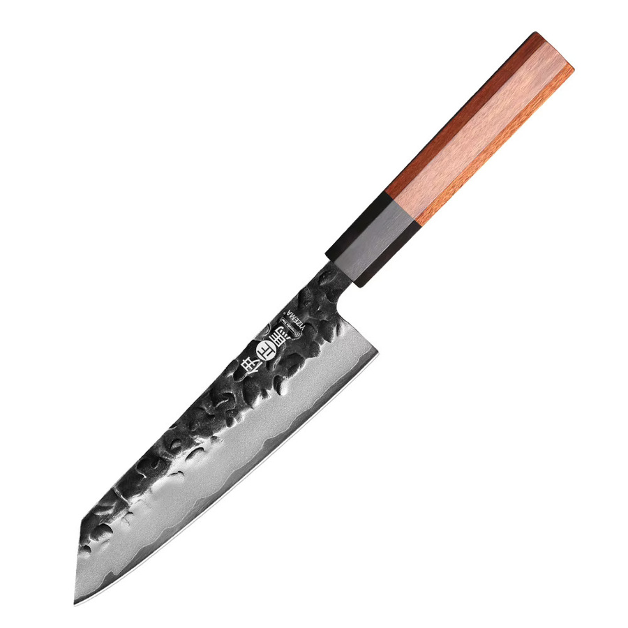 YIZEMA Japanisches Bunka-Messer aus dreischichtigem Verbundstahl, professionelles Kiritsuke-Kochmesser, Silber, Länge: 15,2 cm - Bild 7