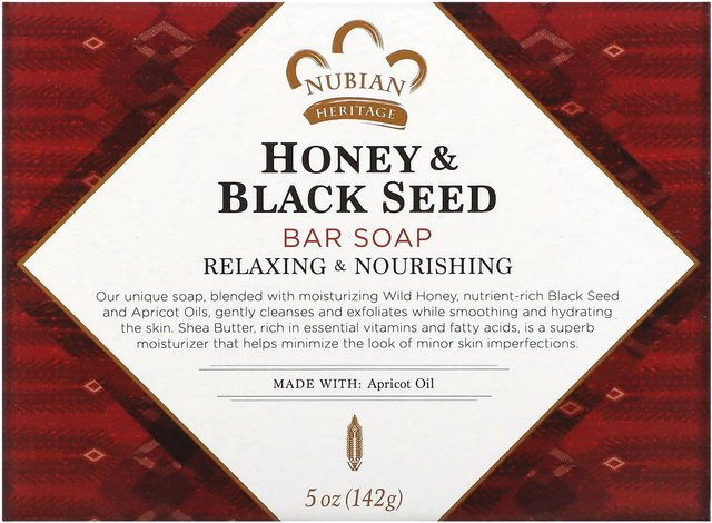 Nubian Heritage Honey & Black Seed Soap Bar, 142 g, Unisex - Bild 1