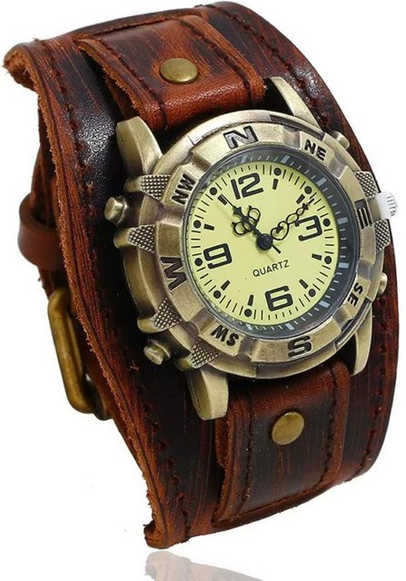 Fujmhyk Uhrenarmband Rindsleder, kaffeebraun, Herren - Bild 1