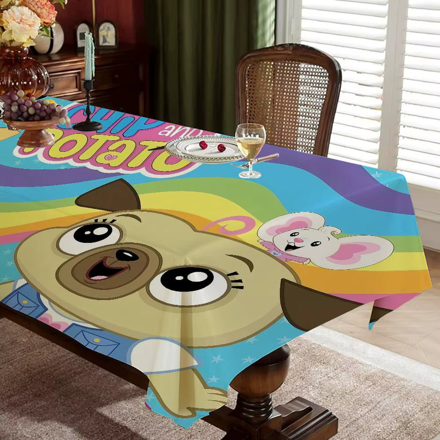 Rechteckige Polyester-Tischdecke mit C-Chip- und P-Kartoffel-Motiv in Mehrfarbig - Bild 4