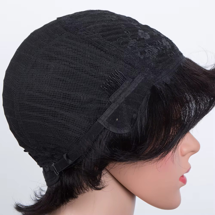 Lolely Dream Bob-Perücke, Pixie-Cut aus Echthaar, Schwarz, Damen - Bild 3