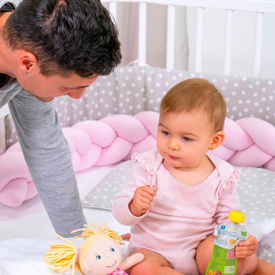 Babybay Nestchenschlange Jersey geflochten in Pink, Länge: 200 cm - Bild 2