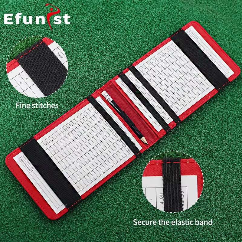 Efunist Golf Score Buch aus PU Leder mit Bleistift und Score Karten in Multicolour - Bild 4