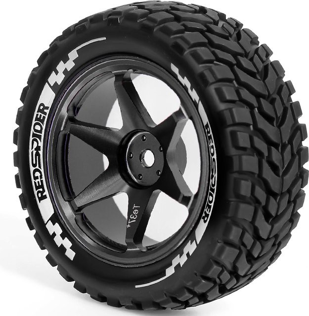 RS Metall 1/10 On-Road Rally Radreifen, 2,95", AD 12mm Sechskant, Schwarz - Bild 1