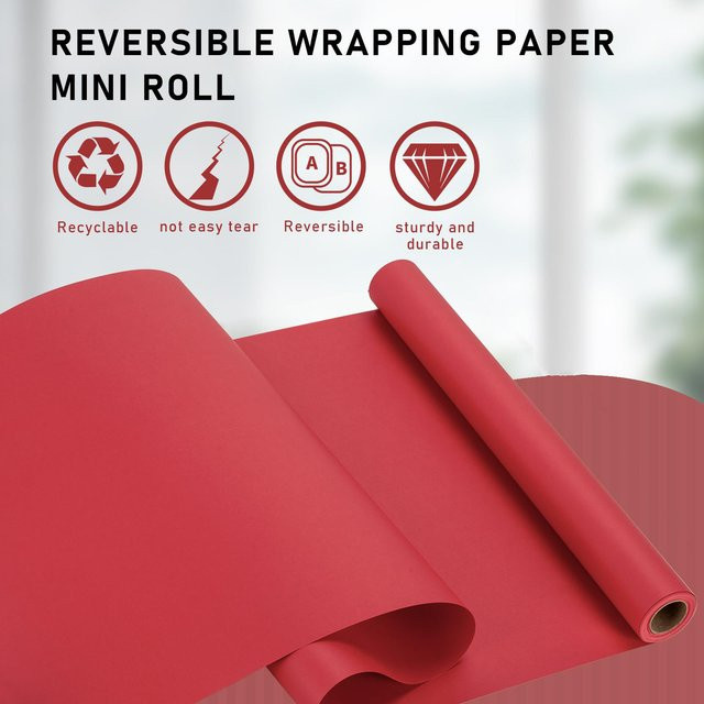 Rote Kraftpapierrolle zum Geschenkverpacken und für Hochzeitsdekorationen, Breite: 30 cm - Bild 1