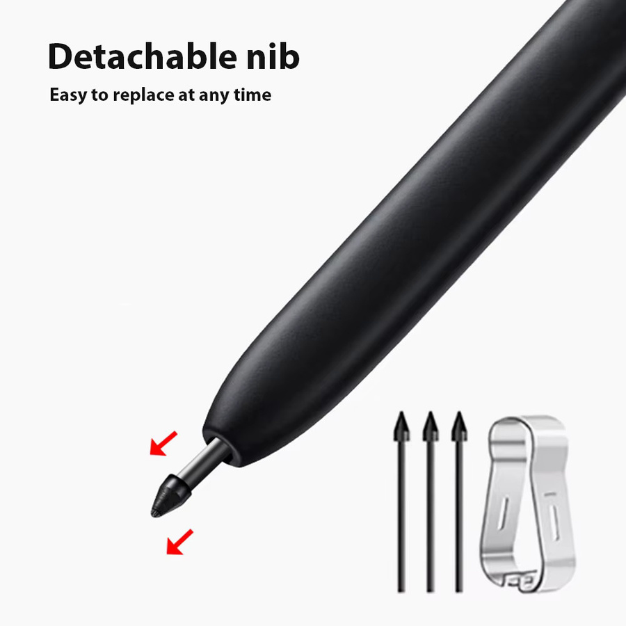 Samsung Stylus mit Radiergummi und Palm Rejection für Galaxy Tab S6 Lite S7 S8 S9 Tablets, Schwarz, inklusive 3 Spitzen - Bild 6
