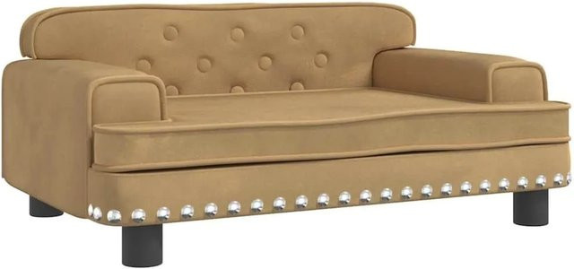 vidaXL Hundebett Sofa aus Samt in Braun, B/T/H: 70 x 45 x 30 cm - Bild 1