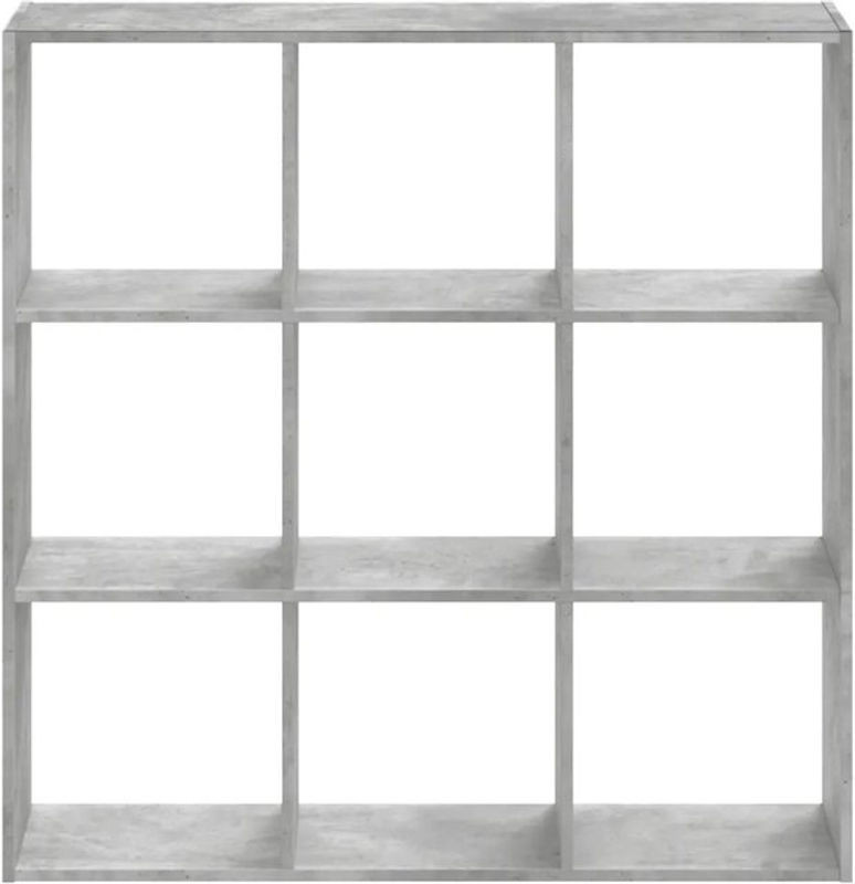 Vidaxl Bücherregal aus Ingenieurholz in Beton Grau, B/T/H: 102 x 32 x 102 cm - Bild 1